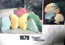 1678 VOG STUFF SHELL BUTTERFLY FLORAL LEAF ROSE PILLOWS PATTERN